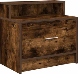 vidaXL - Nachtkastje - met - lade - 51x31x47 - cm - gerookt - eikenkleurig