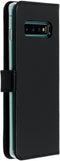 Selencia - Samsung Galaxy S10 Plus (S10+) - Echt Lederen Booktype - Ruimte voor 3 pasjes - Zwart