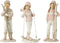 J-Line figuur Meisjes & Jongen Ski - polyresin - wit/roze - 3 stuks