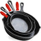 HI NATURE™ Koekenpannen - Gietijzeren Pannenset 3 - Skillet Cast Iron - Pannen Incl Siliconen Handvaten - Hapjespan - Bakpannensets - BBQ & Induct
