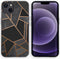 iMoshion Hoesje Geschikt voor iPhone 13 Hoesje Siliconen - iMoshion Design hoesje - Zwart / Meerkleurig / Goud / Black Graphic