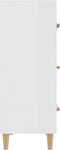vidaXL - Dressoir - 70x34x90 - cm - bewerkt - hout - hoogglans - wit
