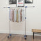 vidaXL - Kledingrek - verstelbaar - 165x44x150 - cm - roestvrij - staal - zilver