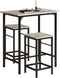 SoBuy OGT10-HG - Bistrotafelset - 1 Tafel + 2 Krukken - Grijs (3-delig)