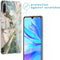 iMoshion Hoesje Geschikt voor Huawei P30 Lite Hoesje Siliconen - iMoshion Design hoesje - Wit / Zwart / Shattered Beige Marble
