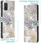 iMoshion Hoesje Geschikt voor Samsung Galaxy A71 Hoesje Met Pasjeshouder - iMoshion Design Softcase Bookcase - Wit / Zwart / Goud / Glamour Botanic