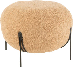 J-Line kruk Rond - velvet - camel