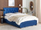 LIEVIN - Bed met opbergruimte - Marineblauw - 140 x 200 cm - Fluweel