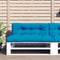vidaXL - Palletkussen - 120x40x12 - cm - stof - blauw