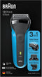 Braun Series 3 - Elektrisch Scheerapparaat Wet&Dry - 3 Scheerkoppen - Zwart/Blauw