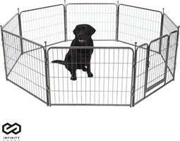 Infinity Goods Hondenren - Puppyren - 8 Panelen - 60 x 80 CM - 480 CM Omtrek - Opvouwbaar - Met Deur