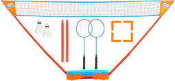 Get & Go Badminton Set - Met Koffer - LED Shuttles - Blauw/Oranje (2 stuks)