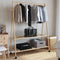 vidaXL - Kledingrek - met - schappen - en - wielen - 132x45,5x155,5 - cm - bamboe
