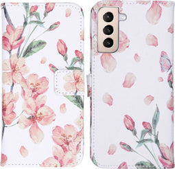 iMoshion Hoesje Geschikt voor Samsung Galaxy S21 Plus Hoesje Met Pasjeshouder - iMoshion Design Softcase Bookcase - Meerkleurig / Blossom Watercolor