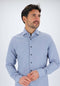 Michaelis slim fit heren overhemd - Dobby - Strijkvriendelijk - Blauw - Boordmaat: 39