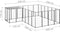 vidaXL - Hondenkennel - 8,47 - m² - staal - zwart
