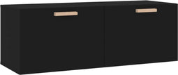 vidaXL - Wandkast - 100x36,5x35 - cm - bewerkt - hout - zwart