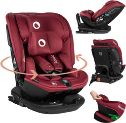 Lionelo Bastiaan RWF i-Size Autostoel - 0-36 kg - 360° Draaibaar - Rood