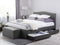 MONTPELLIER - Bed opbergruimte LED - Grijs - 180 x 200 cm - Polyester