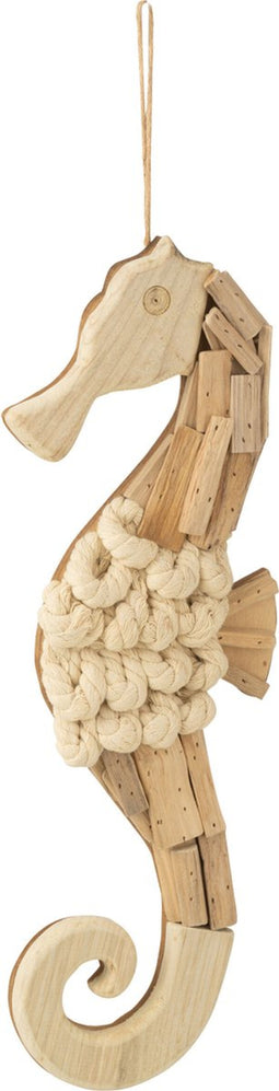 J-Line hanger Zeepaardje - hout - naturel - small