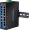 TrendNet TI-G162 - Industrial Ethernet Switch - 14x 1Gbps RJ45 - 2x SFP - IP30 - 40° tot 75° C