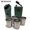 Stanley Adventure Pre|Party Shot Glass + Flask Set | Hammertone Green | BPA-Vrije shotglazen & heupfles | Roestvrijstalen borrelglazen & zakflacon | Makkelijk opstapelen & opbergen