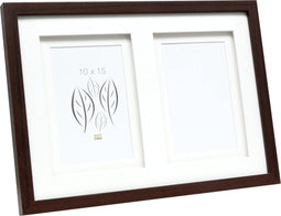 Deknudt Frames multifotolijst - bruin - passe-partout - 2 foto's 10x15