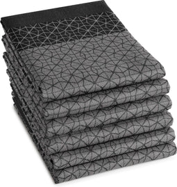 DDDDD Chrystal - Theedoek - Jacquard geweven - 100% katoen - Zwart (6 stuks)