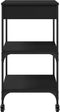 vidaXL - Keukentrolley - 60x48x89,5 - cm - bewerkt - hout - zwart