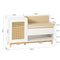 SoBuy FSR128-W Schoenenbank - 1 Deur - 1 Lade - Open Vak - 100 x 35 x 60 cm - Wit