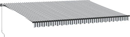 vidaXL - Luifel - handmatig - uittrekbaar - en - LED - 500x300 - cm - antraciet - en - wit