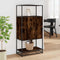 vidaXL - Hoge - kast - 68x35x139cm - bewerkt - hout - en - metaal - gerookt - eikenkleur