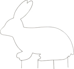 J-Line decoratie Tuin Konijn - ijzer - zwart - large - 2 stuks