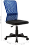 vidaXL - Kantoorstoel - 44x52x100 - cm - mesh - stof - zwart - en - blauw