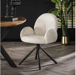 Eetkamerstoel Rosa Boucle - Wit | Meubelplaats (set van 2)