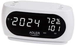 Adler AD 1186 - Wekker - LED-display met thermometer - Wit