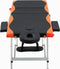 vidaXL - Massagetafel - inklapbaar - 3 - zones - aluminium - zwart - en - oranje