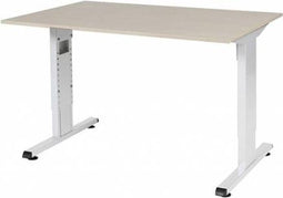 Verstelbaar Bureau - 120x80 Eiken - wit frame