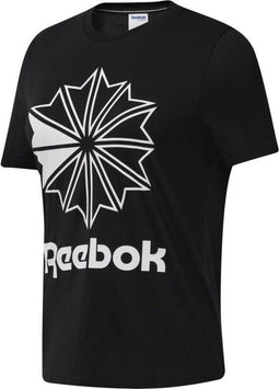 Reebok Classics Big Logo Graphic Tee - Dames Sportshirt - Katoen - Black/White - Maat XS