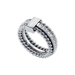 Tommy Hilfiger TJ2700582b - Ring - Zilverkleurig met stenen - 17.25 mm (maat 54)