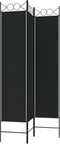 vidaXL - Kamerscherm - met - 3 - panelen - 120x200 - cm - stof - zwart