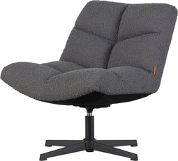 WOOOD Vinny Draaifauteuil - Bouclé - Antraciet - 80x75x75