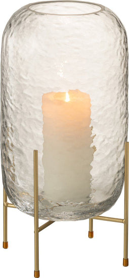 J-Line vaas Rond Op Voet - glas - transparant - large - 37 cm hoog