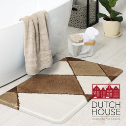 Dutch House Badmat Nice - Badmat 60X90cm - Bruin - Antislip - Badmatten - Anti Slip Douchemat - Badkamer Mat - Snel Absorberend - Snel Drogende Badmat