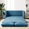 vidaXL - Slaapbank - vloermodel - 2-in-1 - 122x204x55 - cm - fluweel - blauw