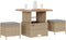 vidaXL - 3-delige - tuin - eetset - met - beige - kussens, - poly - rattan - en - acacia