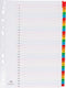 Pergamy tabbladen met indexblad, ft A4, 11-gaatsperforatie, geassorteerde kleuren, set 1-31