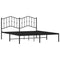 vidaXL - Bedframe - met - hoofdbord - metaal - zwart - 183x213 - cm