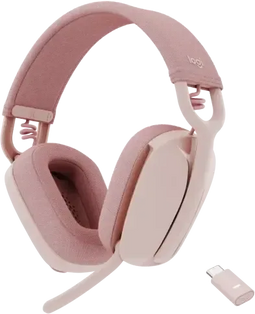 Logitech Zone Vibe Wireless - Headset - Draadloos Bluetooth 5.2 - Roze
