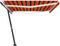 vidaXL - Luifel - automatisch - met - LED - windsensor - 500x300 - cm - oranje - bruin